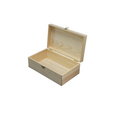 China Accompanying Gift Box Wooden Craft Keepsake Box Wooden Hinged Box Custom Large Size Pine Wood Box / Keepsake Box for sale