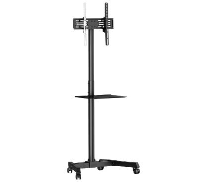 China Durable Mobile TV Stand With Adjustable Height Stand Lever Floor Stand , VESA 400X400 Max Black for sale