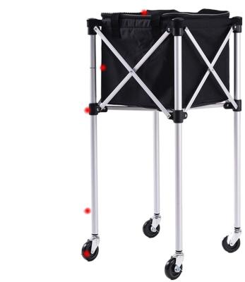 China Durable Special Portable Tennis Coach Tennis Car Training Trolley Pick Up Folding Ball Basket for sale