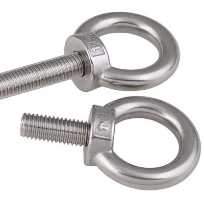 China food & Beverage M6/M8/M10/M12M16/M20 304 Stainless Steel Threaded Shank Eye Lifting Eye Bolts Ring Screw Loop Hole Bolt for Cable Rope Lifting for sale