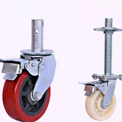 China Other Movable Universal Scaffolding Activity Rubber Brake Wear Resistant Stable Stable Mute Casters for sale