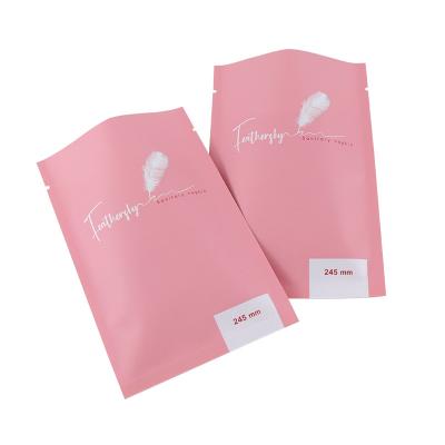 China CLOTHING Top End Machine Self Seal Towels Packaging Custom Logo Printing 3 Side Seal Apparel Kraft Paper Bag for sale