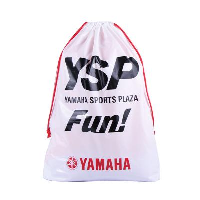 China Large Recyclable Plastic Storage Bags Custom Waterproof Poly Logo Printed LDPE Tote Drawstring Bag Sports for sale