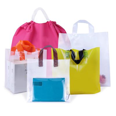 China Recyclable Wholesale Clear Plastic Shopping Tote Bag Fashion Design Transparent Holographic For Handle Shopping Bag for sale