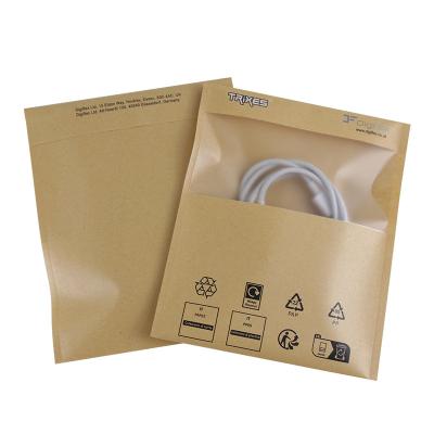 China Recyclable Brown Kraft White Craft Paper Stand Up Pouches Food Packaging Zipper Bags With Window Kraft Paper Bags for sale