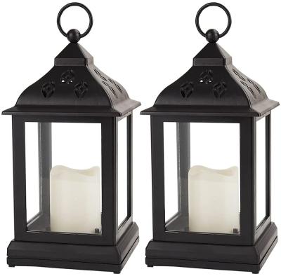 China Tall Distressed Bronze Mordern Vintage Candle Lanterns With LED Flickering Without Flames for sale