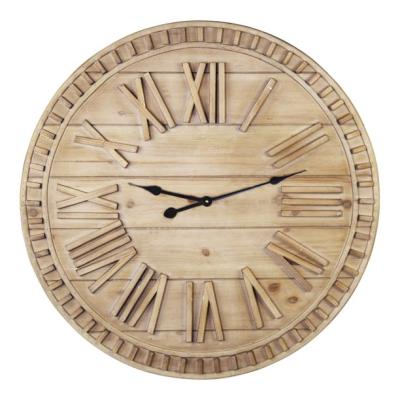 China Simplicity Antique Hot Selling European Style Wooden Decorative UV Printing Wall Clock for sale