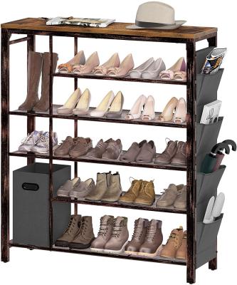 China Other vintage 6-Layer style suitable for multi-function entrance shoe rack for sale