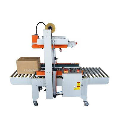 China Top Side Food Drive Belt Machinery Carton Packing Carton Top Side Sealer Folding Automatic Box Carton Box Closing Machine for sale