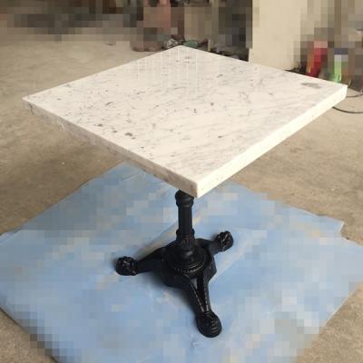 China Wholesale White Marble Design Morden Table Top And Cast Iron Table Leg Restaurant Table Furniture With Chairs for sale