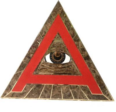 China Can be customized marble brass triangle shape water jet inlay design for sale