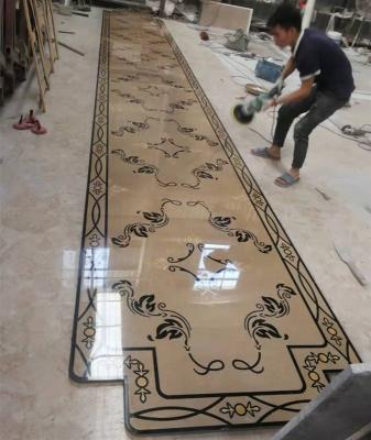 China Can be customized Yunfu marble stone inlay floor design italian marble tile medallion floor waterjet patterns for sale