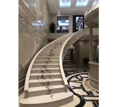 China Modern Beige Marble Water Jet Cut Stair Steps Medallion for sale