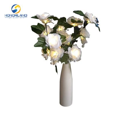 China Cloth+pvc+stainless Cloth+pvc+stainless Customize Christmas Decor Festival Led Solar Rose Flower Light for sale