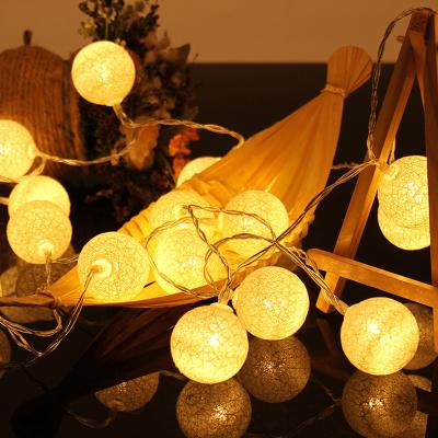 China String Light Holiday Decoration Lights Outdoor Ip44 Led Rattan Ball String Light, Romantic Holiday Decoration Lights for sale