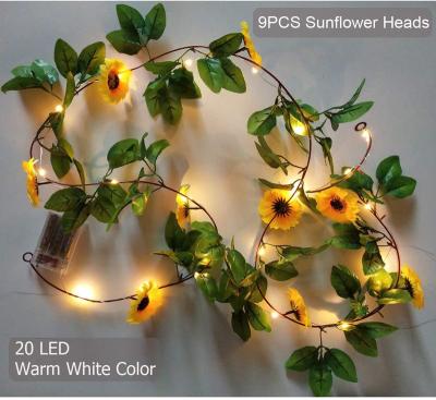 China Light Sunflower LED String Lights LED String Lights Artificial Sunflower String Lights for Christmas Decoration for sale