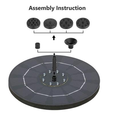 China Solar Power Epoxy Outdoor Water Garden Fountain Pump with 8 LED Lights for Pond for sale