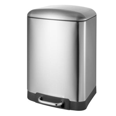 China Sustainable Wholesale Soft Close Design Stainless Steel Pedal Trash Can For Home Use for sale