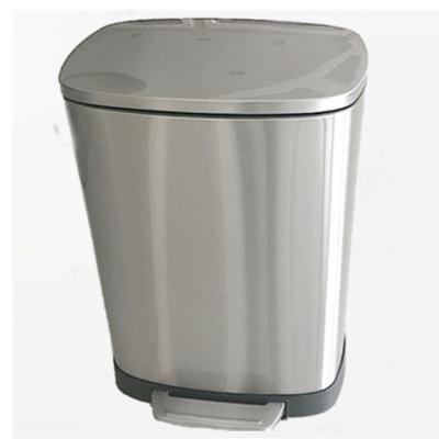 China Sustainable 50L Square Stage Waste Stainless Steel Trash Can for sale