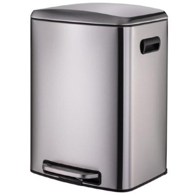 China Silver Gray Luxury Indoor Kitchen Stainless Steel Trash Bin Eco Friendly Viable for sale