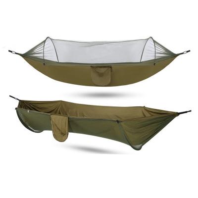 China Adult Camping Hammock With Mosquito Net Auto Light Parachute Portable Outdoor Hammocks Swing Sleeping Hammock Camping Stuff for sale