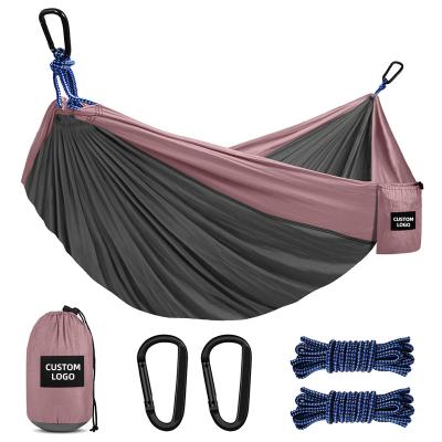 China Modern Outdoor Double Hammock Hiking Ultralight Simple Double Lightweight Nylon Rope Swing Outdoor for sale