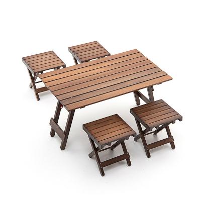 China Folding Wood Dining Sets Leisure Seat Furniture Folding Table And Chairs Outdoor Garden Sets for sale