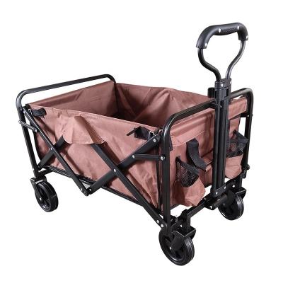 China Outdoor Camping Storage Portable Four Wheel Folding Cart Fishing Picnic Camping Cart Pull Cart Small Shopping Cart Camping for sale