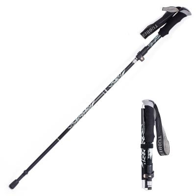 China Ultra Light EVA Alloy Aluminum Telescopic Alpenstocks Outdoor Hiking Climbing Alpenstocks Folding Walking Stick Alpenstocks for sale