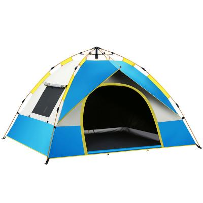 China Diagonal Tying Type Outdoor Automatic Tents 1-2Persons Quick Opening Camping Sunscreen Cloth Black Rubber Tent for sale