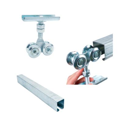 China Modern Heavy Duty Galvanized Wheel Set 4 Sliding Door Roller Stainless Steel Track Roller for sale