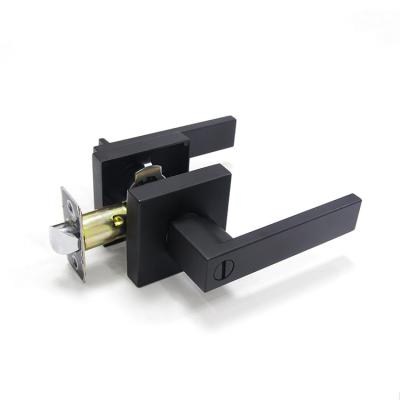 中国 Modern high quality simple aluminum black door locks, square door handle lock 販売のため