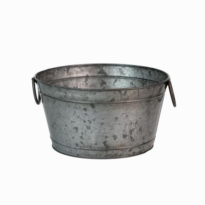 China Rustic Small Minimalist Vintage Galvanized Metal Flower Bucket Planter Succulent Container Pot For Garden Decor for sale