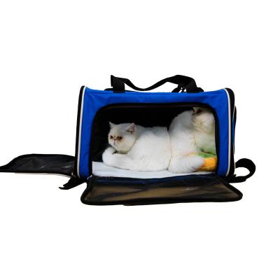 China Sustainable Cat Carrier Portable Pet Carrier Bag For Cats And Small Dogs Cat Transport Carrier Airline Approved Soft Sided Foldable for sale