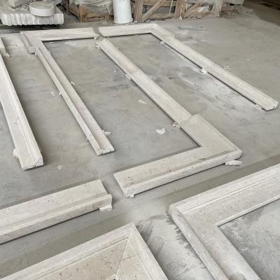 China Luxury Parquet Hand Carved Marble Stone Entrance Door Surround for sale