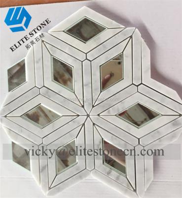 China High quality parquet waterjet mosaic tile for glass plastic for sale