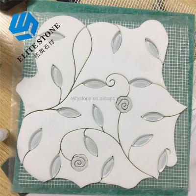 China Parquet Mix White Glass Mirror Mix Hot Melt Mosaic for sale