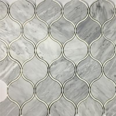 China Good quality ot sale waterjet polished floor tile marble mosaic parquet cheap patterns for sale