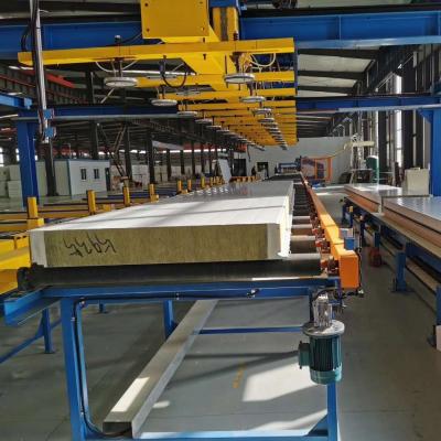 China Building Material Stores Color Metal Sheet Roof Stacker Making Roll Forming Machine PU Sandwich Panel Sucker Stacker Machine for sale