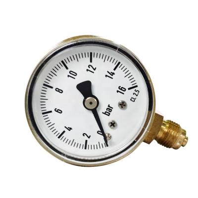 China Brass or Stainless Steel Dial Customizable Size 16 Bar Nickel Plated Brass Pressure Gauge for sale