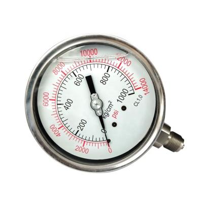 China Brass Stainless Steel Industrial Anti-Vibration Or All Stainless Steel Glycerine Filled Vacuum Pressure Gauge for sale