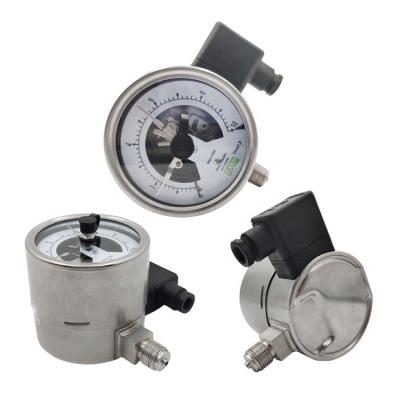 China Industrial 100mm Brass Or Stainless Steel Electrical Device Switch Contact Pressure Gauges for sale