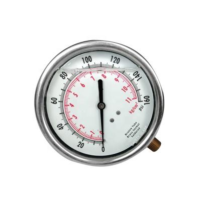 China Brass Or Stainless Steel Impact Resistance Pressure Gauge PSI Bar Kgcm Fuel Pressure Gauge Recording for sale