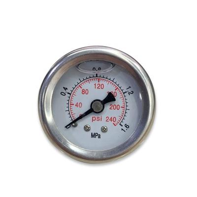 China Brass or SUS thread& 1.6 Mpa SS Material Oil Filled Liquid Mercury Lower Internal Pressure Gauge for sale