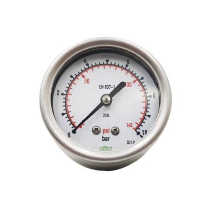 China Brass or Stainless Steel Marine Water Pressure Gauge 145 PSI Water Pressure Indicator for sale