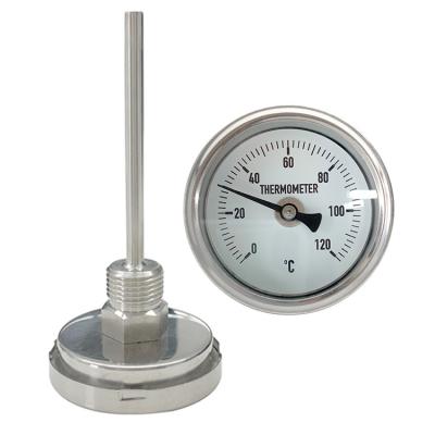 China Brass Back Connection Stainless Steel 100mm Temperature Gauge Or 4 Inch Bimetal Gas Thermometer for sale