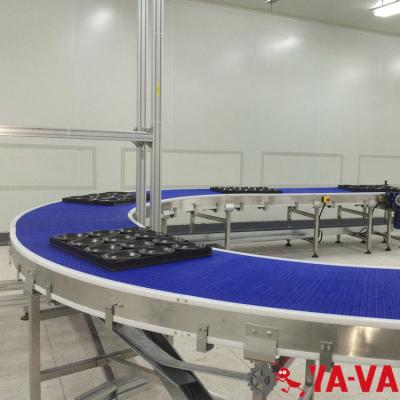 China Heat Resistant Bend Curve Modular Belt Conveyor System Line 2019 New Made for sale