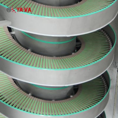 China Heat Resistant Compact Spiral Helical Screw Curve Flexible Chain Conveyors for sale