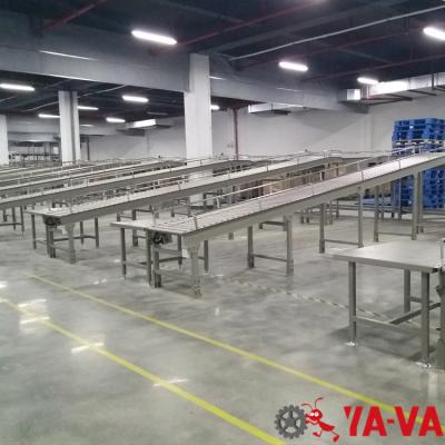 China Logistics Industry Roler Stainless Steel Heat Resistant Conveyor , Gravity Idler Roller Conveyor for sale