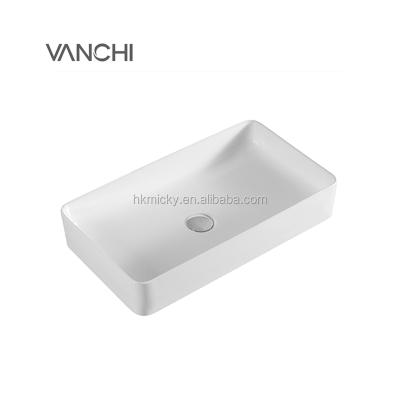 China Chaozhou Modern Factory Bathroom Sink White Ceramic Hand Basin for sale